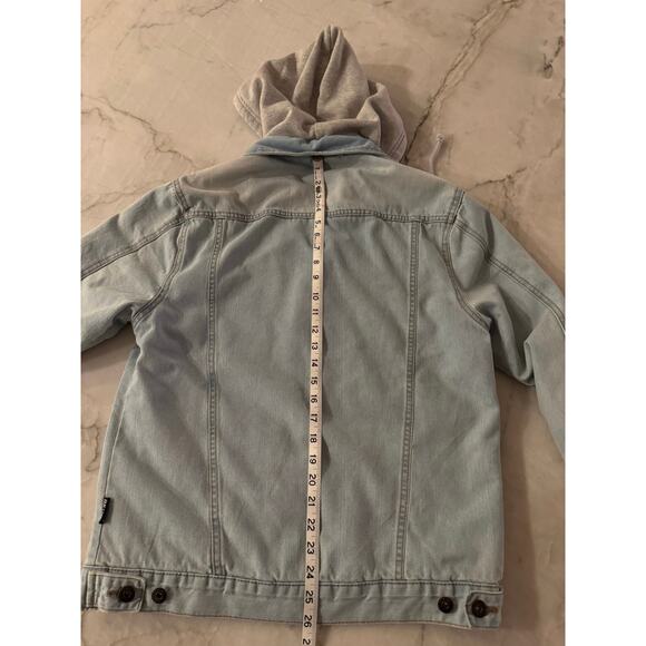 Brooklyn Cloth Jean Jacket Sz S Men’s Sherpa Lining Gray Hoodie Denim - Picture 11 of 12